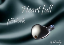 -Heart full - přívěsek s kamínkem barvy jantaru